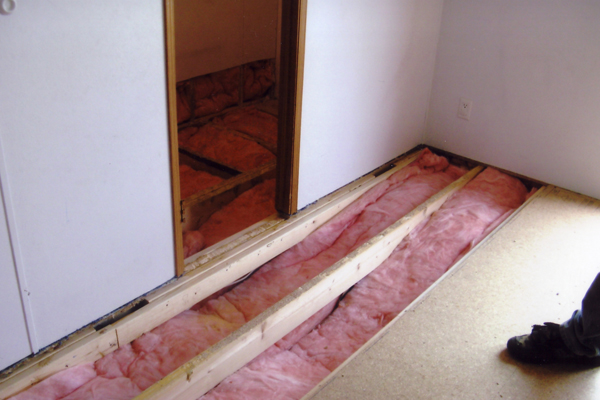 water damaged floor repair manufactured home